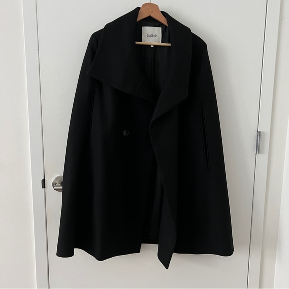 BA&SH SYBIL. wool caps coat in Black Size 1 - Picture 2 of 5